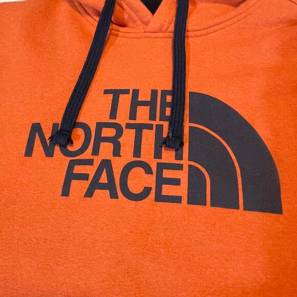 The North Face Mens Hoodie Small Orange Cotton Blend Pullover - Picture 3 of 9
